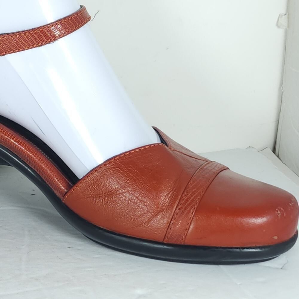 Dansko Women's Roxy US6,5 EU37 Red Leather Ankle Strap Mary Jane Shoes - Picture 13 of 16